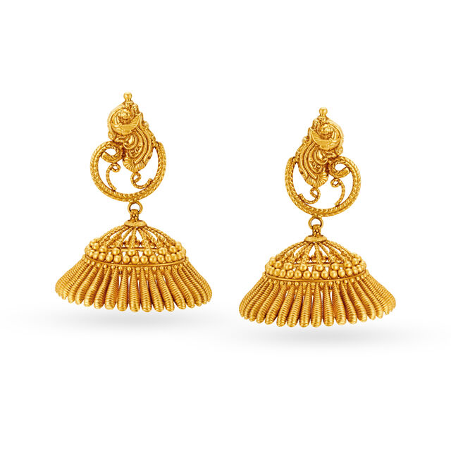 Ethereal Carved Jhumka Earrings,,hi-res image number null
