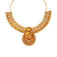 Peacock and Floral Motif Gold Necklace Set,,hi-res image number null
