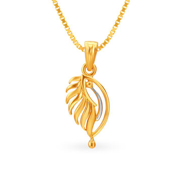 Abstract Artistic Leafy Gold Pendant
