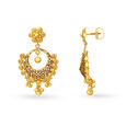 Mesmerizing Yellow Gold Beaded Filigree Drop Earrings image number null