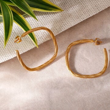 Eclectic Square Gold Hoop Earrings