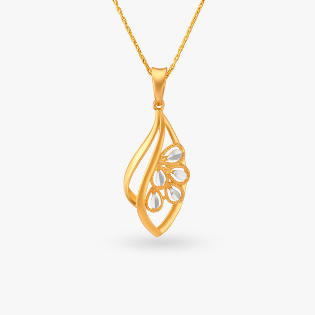 Illuminating Leaf Gold Pendant image number null