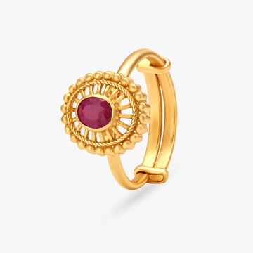 Traditional Floral Ruby Ring