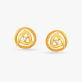 Chic Dual Tone Stud Earrings image number null