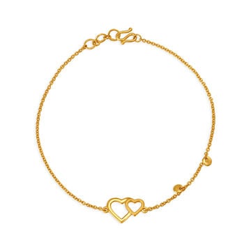 Winsome Dual Heart Gold Bracelet
