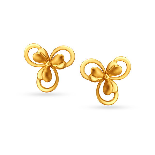 Heavenly Floral Gold Stud Earrings image number null