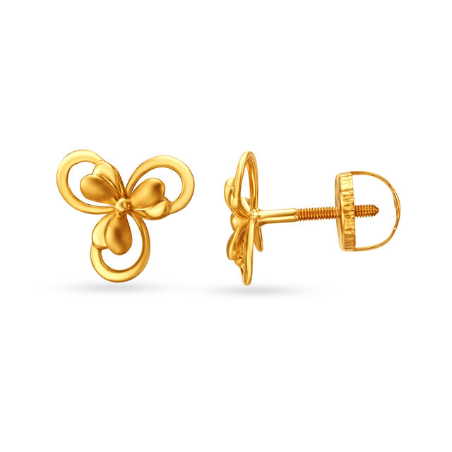 Heavenly Floral Gold Stud Earrings image number null