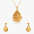 Sleek Serenity Pendant and Earrings Set image number null