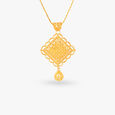 Intriguing Gold Pendant and Earrings Set image number null