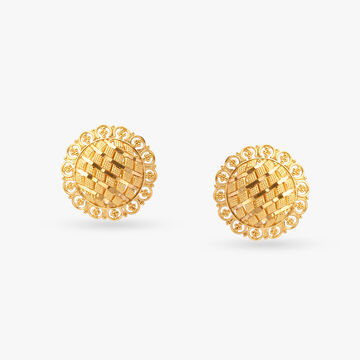Intricate Gold Stud Earrings