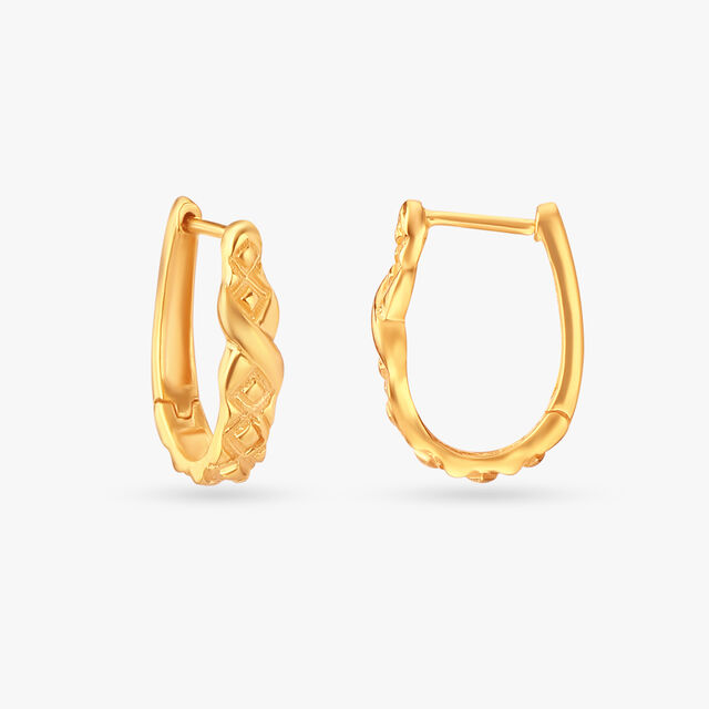 Twisted Gold Hoop Earrings image number null