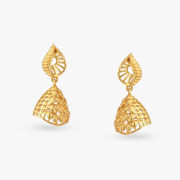 Filigree Gold Jhumka Earrings