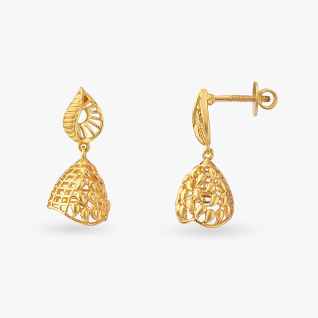 Filigree Gold Jhumka Earrings image number null