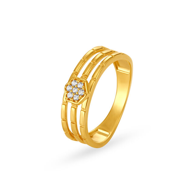 Fashionable Men's Gold Finger Ring,,hi-res image number null