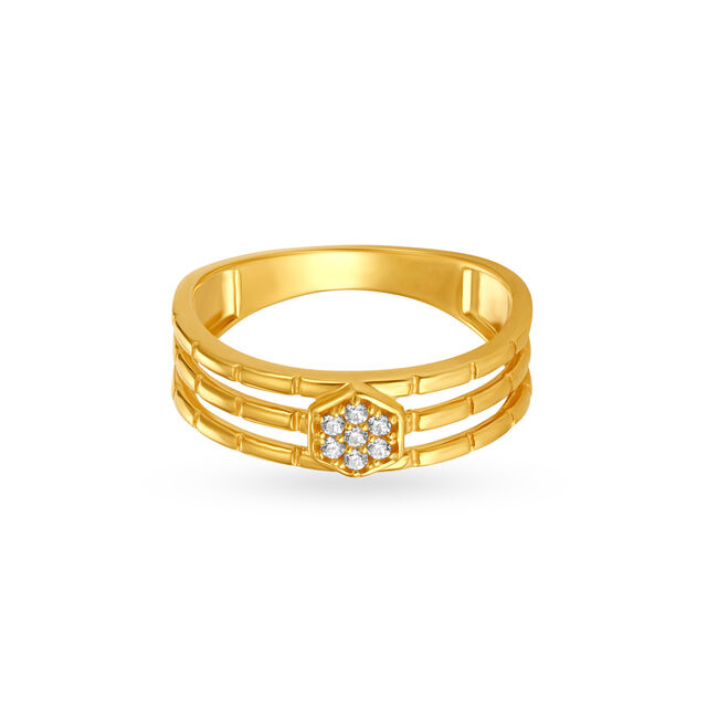 Fashionable Men's Gold Finger Ring,,hi-res image number null