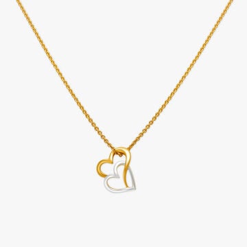 Slender Entwined Hearts Pendant with Chain for Kids