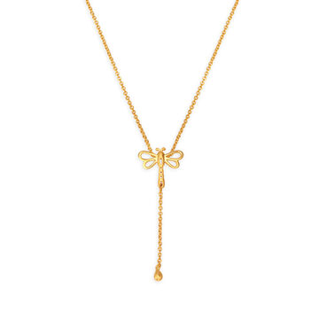 Cute Fly Shaped Gold Pendant with Chain For Kids