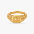 Unique Star Carved Gold Finger Ring For Men image number null