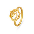 Carved Om Gold Finger Ring For Kids image number null