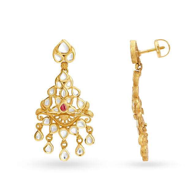 Spectacular Gold Kundan Necklace Set for the Punjabi Bride,,hi-res image number null