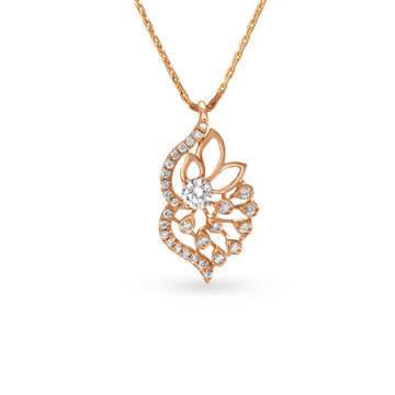 Butterfly Pattern Diamond and Gold Pendant