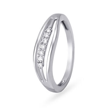 Dainty Platinum and Diamond Ring