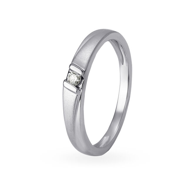 Majestic Platinum Solitaire Finger Ring for Men,,hi-res image number null
