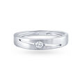 Sparkling Ridged Platinum and Diamond Ring,,hi-res image number null
