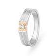 Sleek 950 Pure Platinum And Rose Gold And Diamond Finger Ring,,hi-res image number null