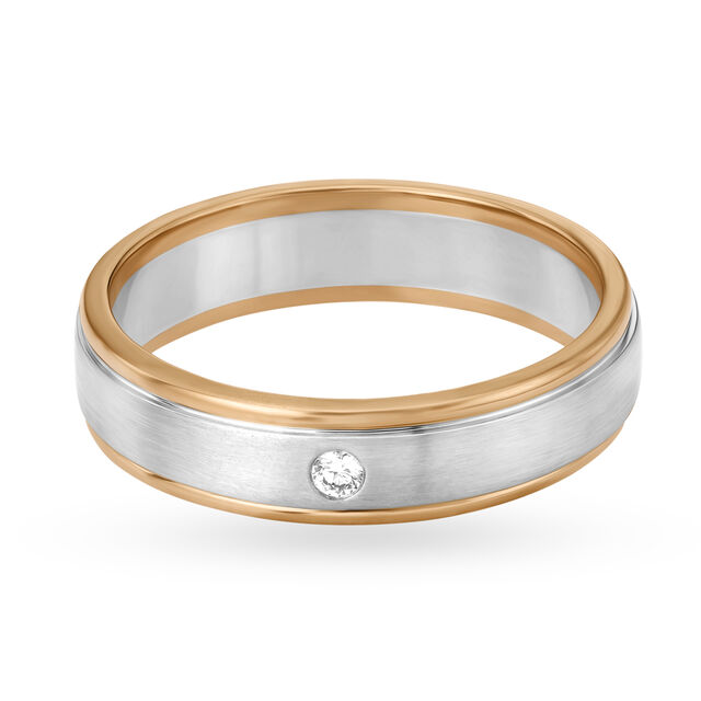 Radiant Platinum, Rose Gold and Diamond Ring for Men,,hi-res image number null