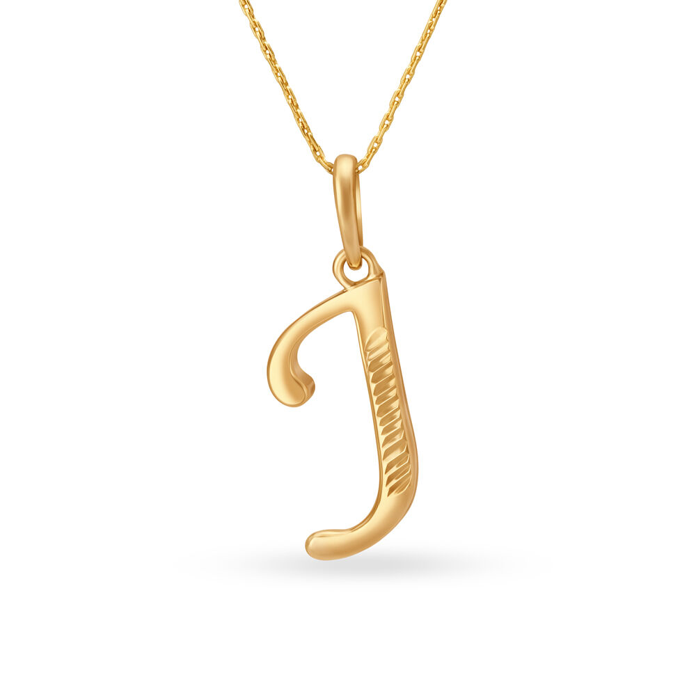 Rope Circle Letter J Necklace in 9ct Gold | Gold Boutique