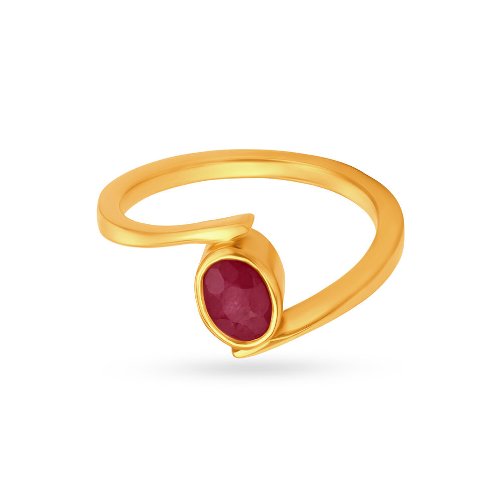 Ruby stone sale in gold ring