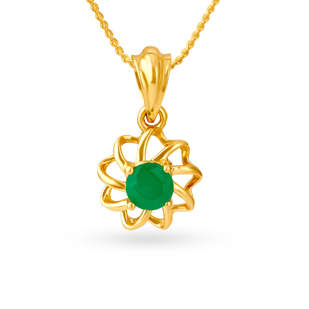 Tanishq 2025 emerald pendant