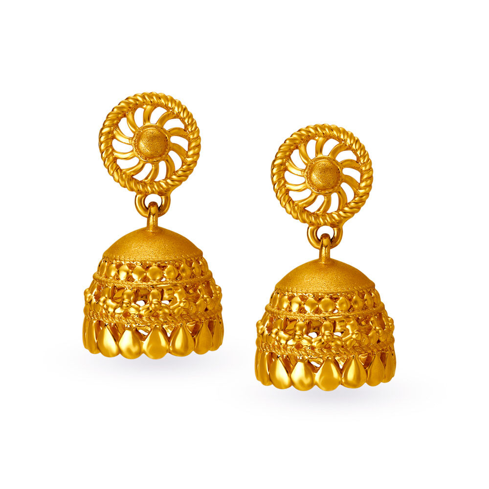 Gold jhumkas sale online tanishq