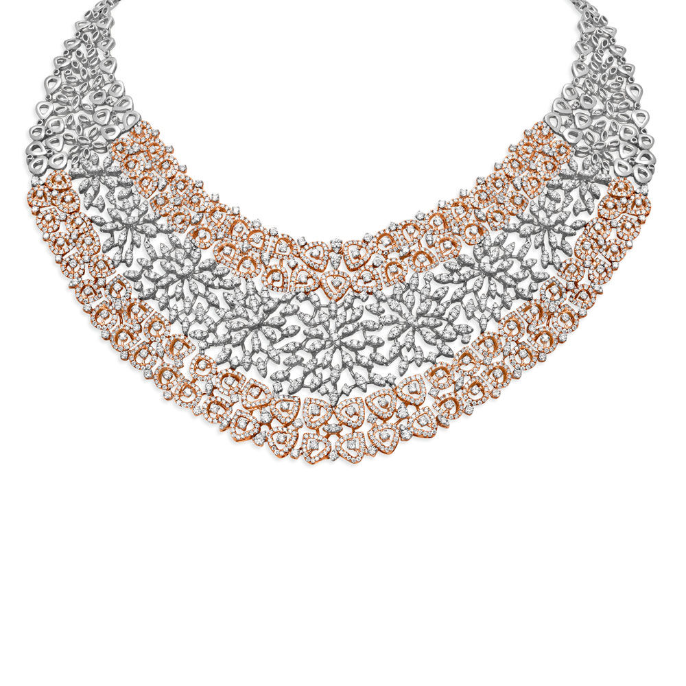 Shop 18K White Gold, Diamonds & Blue Sapphires Necklace Set Online