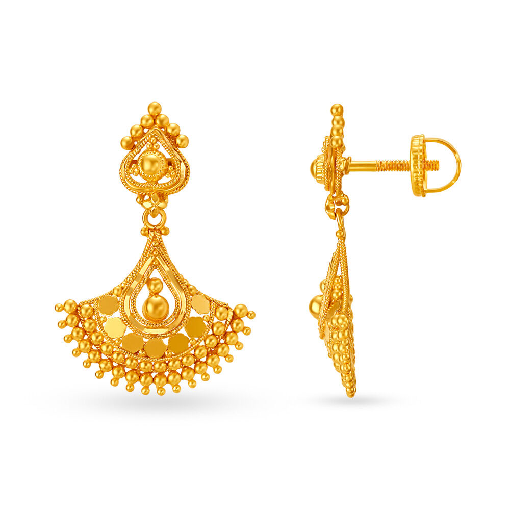 Buy MALABAR GOLD AND DIAMONDS Womens Ethnix Gold Earrings ANDAAAAABLIG   Shoppers Stop