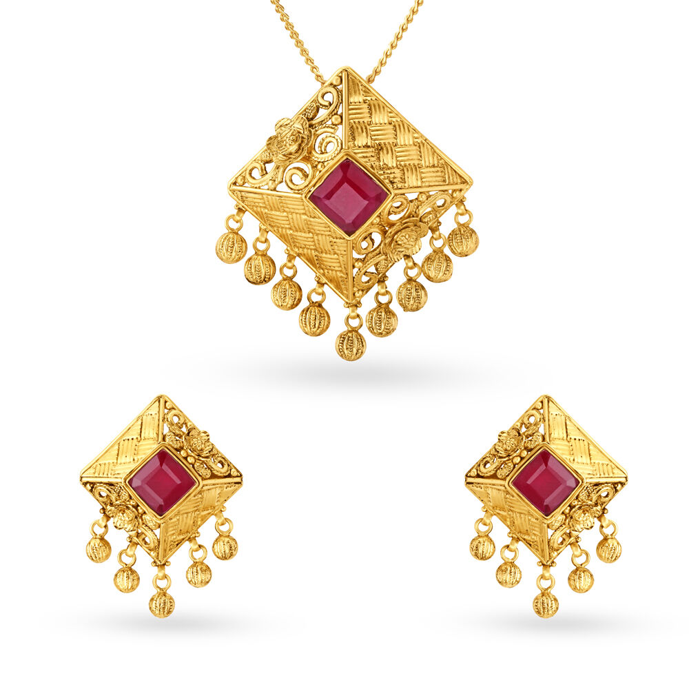 Two Tone Gold Plated Geometric Shaped Fashion Women Jewelry Set Paved CZ Necklace  Earring - AliExpress