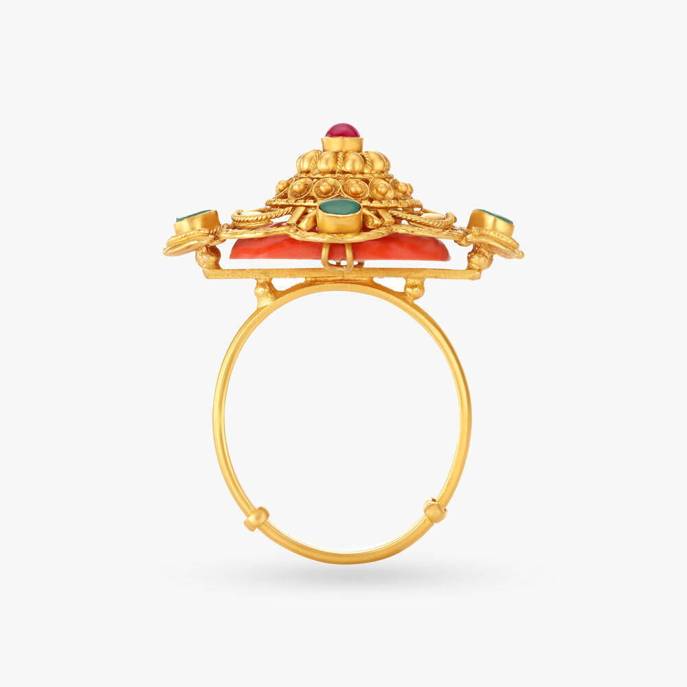 Tanishq red sale coral ring