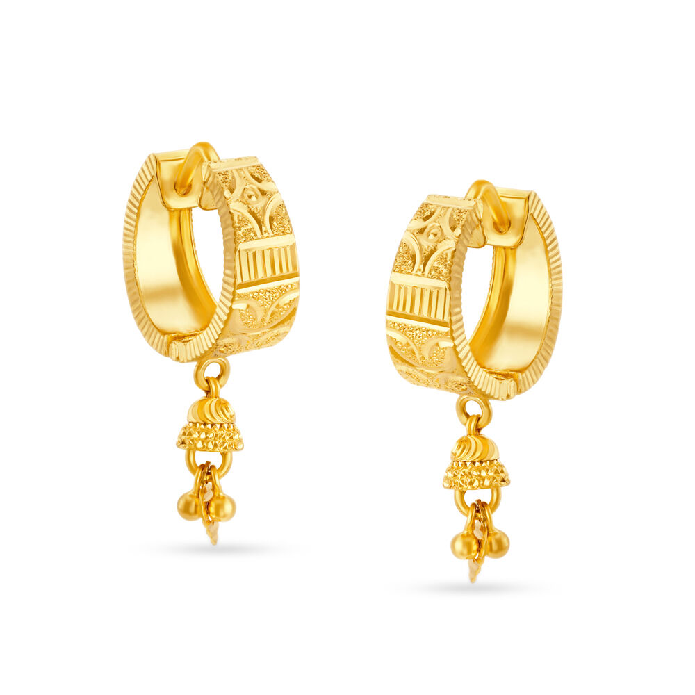 Gold bali earrings tanishq sale with price