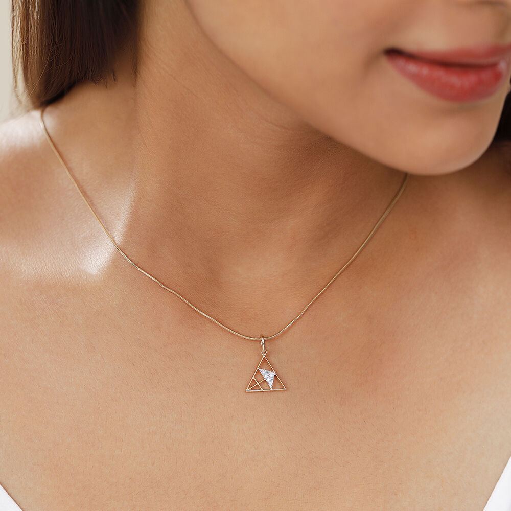 Triangle Necklace (Gold) | Triangle necklace, Gold triangle necklace,  Sacred jewelry