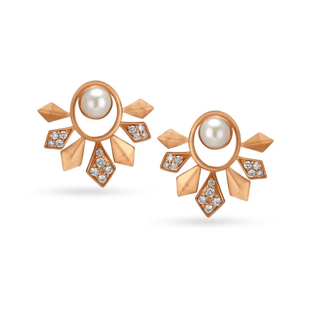 Pearl stud deals earrings tanishq