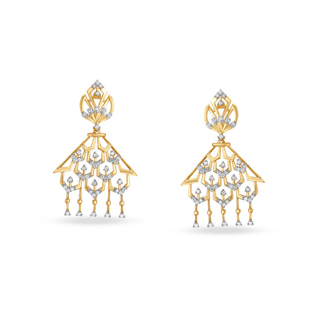 Shop Zary Diamond Drop Earrings Online | CaratLane US