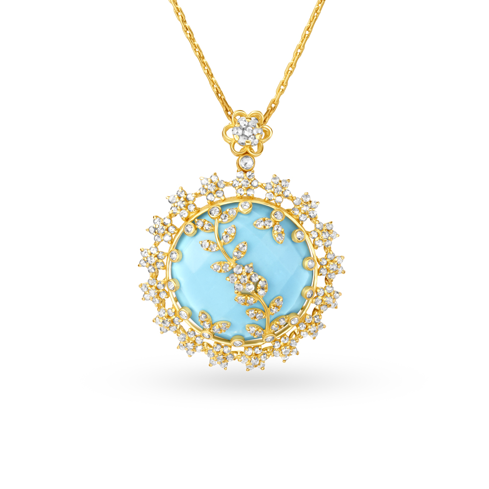 David Yurman Petite DY Elements Pendant Necklace in 18K Yellow Gold with  Turquoise and Pave Diamonds – Bailey's Fine Jewelry