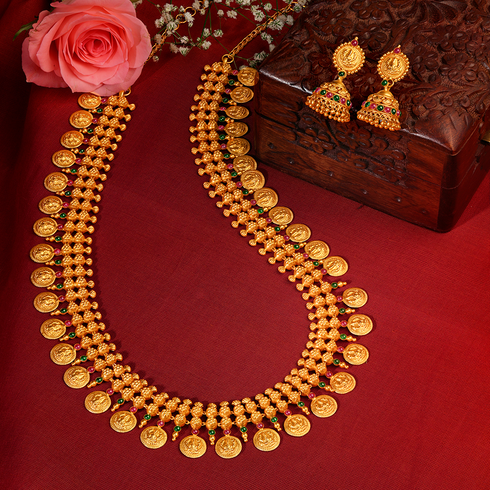 Tanishq kasu on sale mala necklace