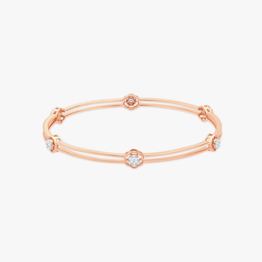 

Charming Bloom Diamond Layered Bangle