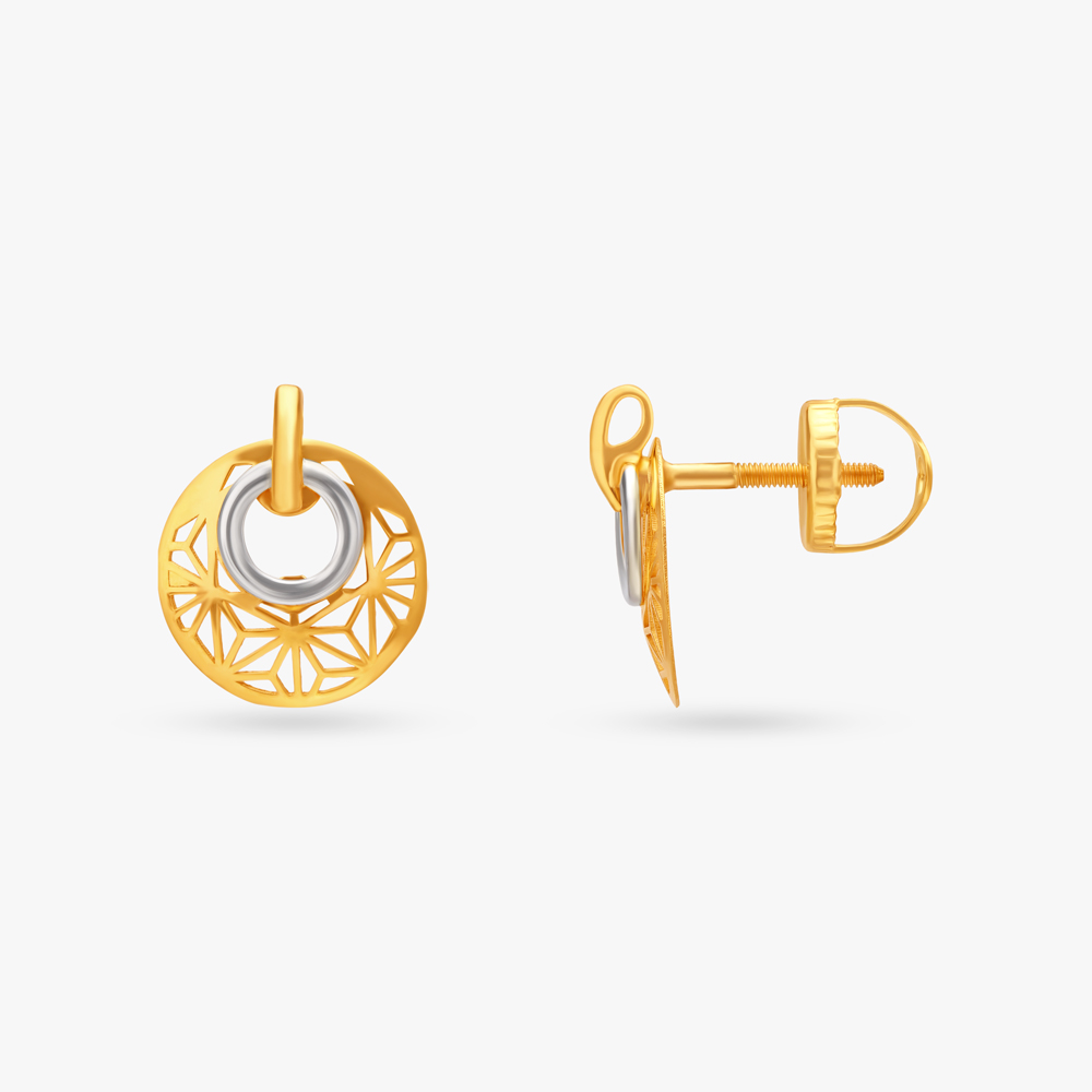 

Golden Crescent Drop Earrings