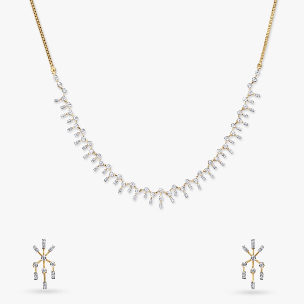 

Sculpted Sparkle Diamond Necklace Set