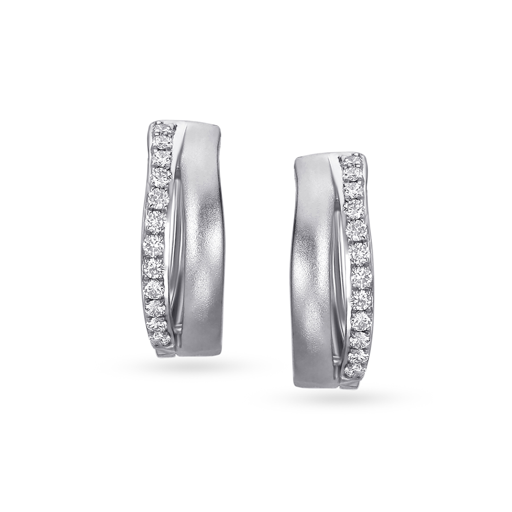 Sterling Silver 12 Carat Diamond Hoop Earrings  Shiels Jewellers