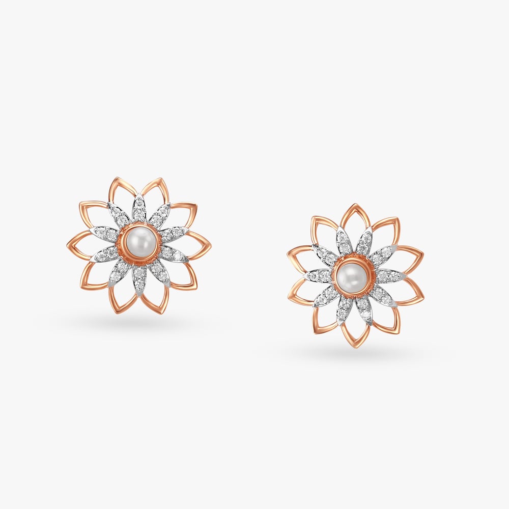 

Lotus Blossom Diamond Stud Earrings