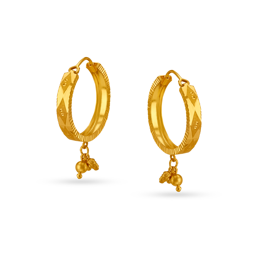 Yellow Gold Chubby Pave Hoop Earring: Luxury Lab Grown Diamond Hoop Earring  by Kimaï EU